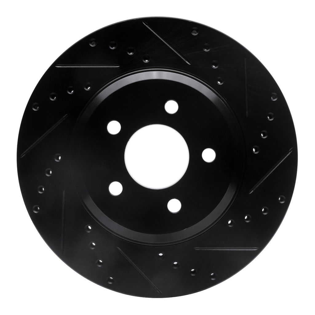Dynamic Friction 633-54057R - Drilled and Slotted Black Zinc Brake Rotor