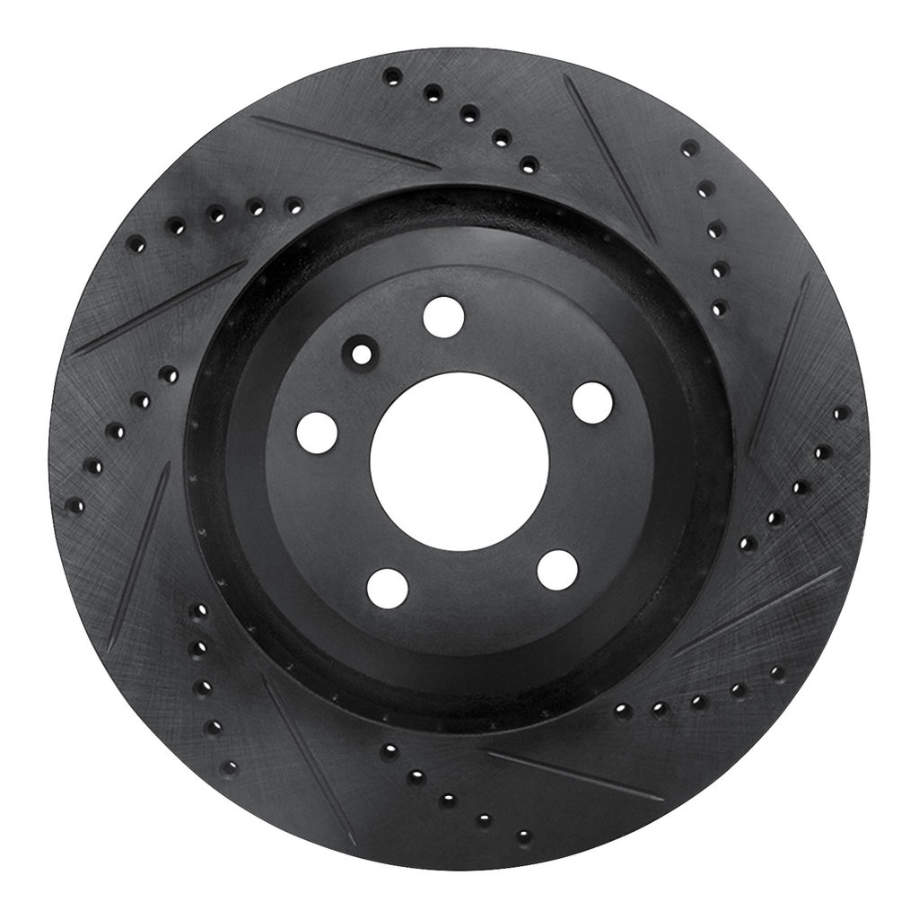 Dynamic Friction 633-73039R - Drilled and Slotted Black Zinc Brake Rotor