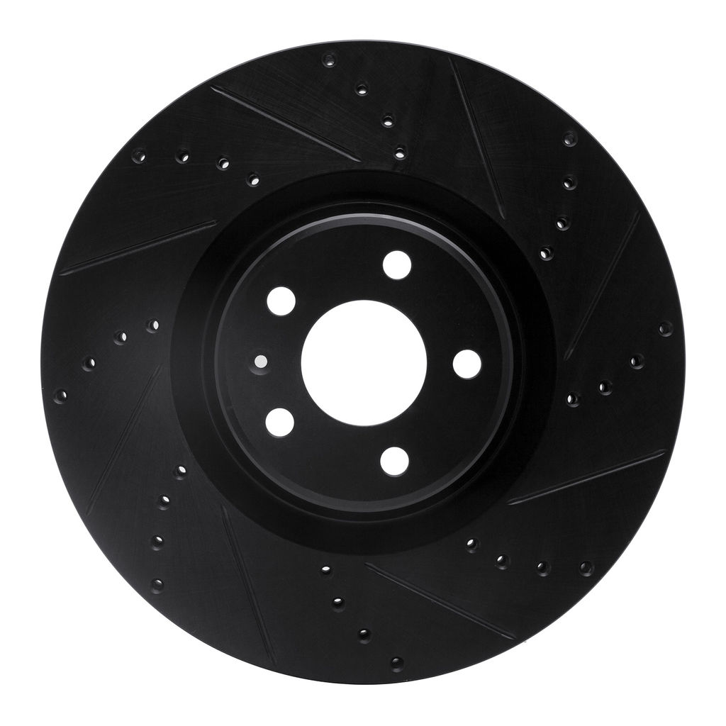 Dynamic Friction 633-73064R - Drilled and Slotted Black Zinc Brake Rotor