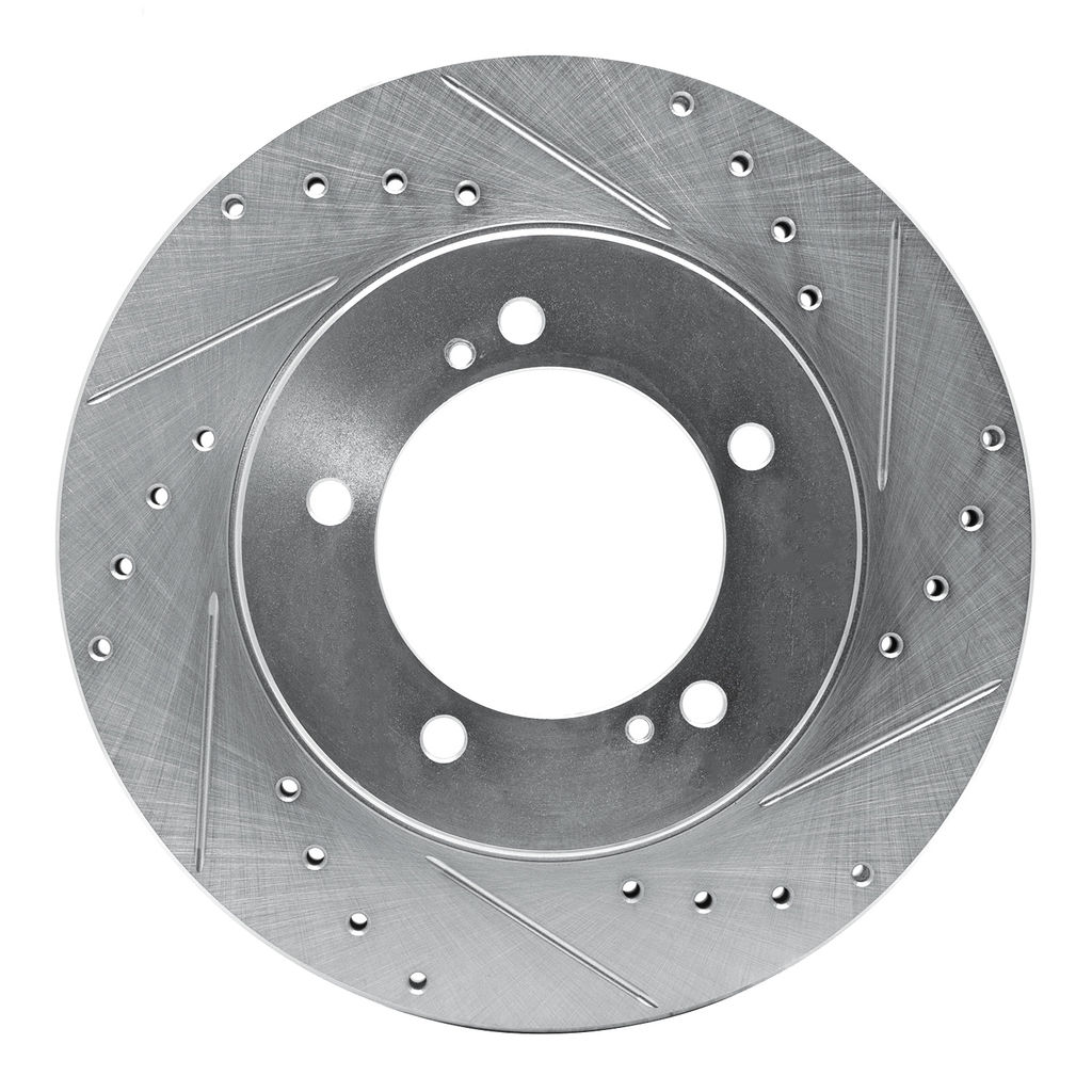 Dynamic Friction 631-01013R - Drilled and Slotted Silver Zinc Brake Rotor