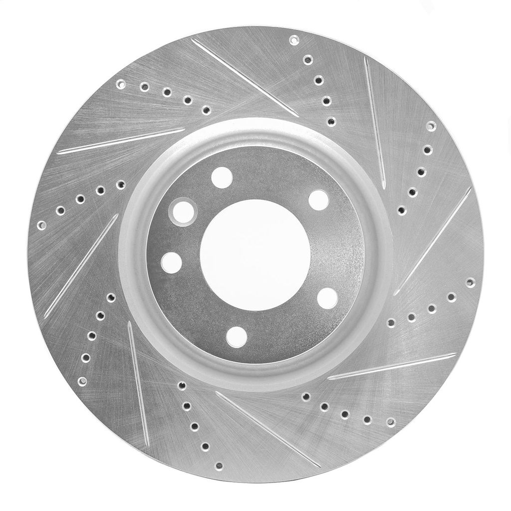 Dynamic Friction 631-02092R - Drilled and Slotted Silver Zinc Brake Rotor