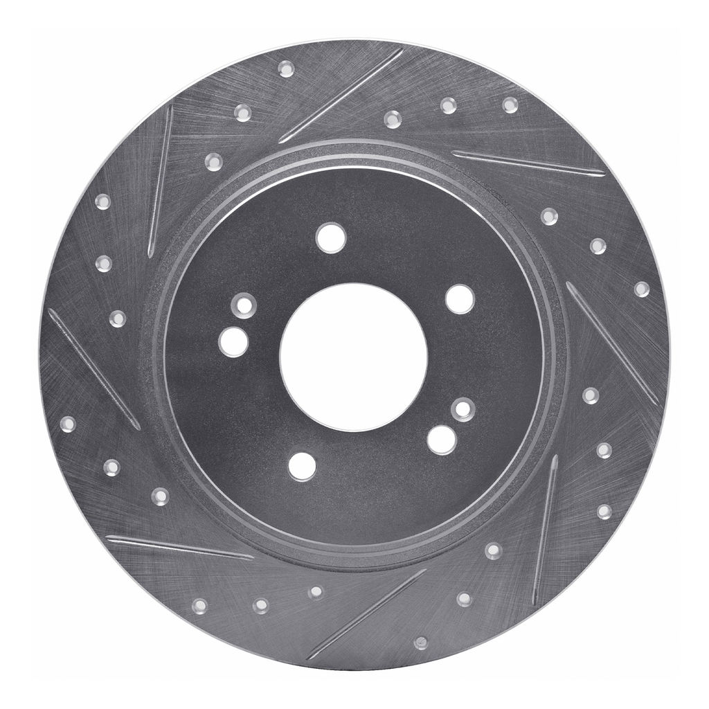 Dynamic Friction 631-03060L - Drilled and Slotted Silver Zinc Brake Rotor
