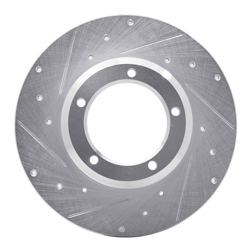 Dynamic Friction 631-11000L - Drilled and Slotted Silver Zinc Brake Rotor