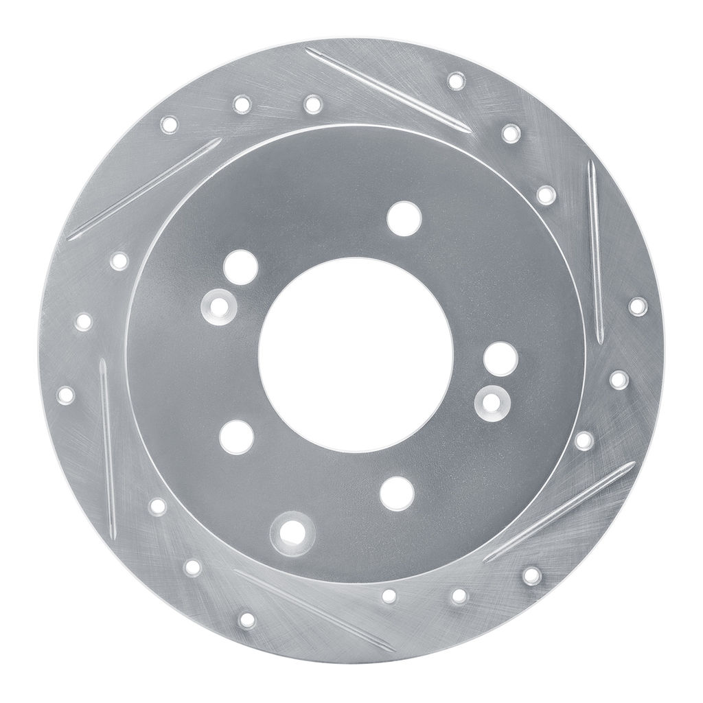 Dynamic Friction 631-21013R - Drilled and Slotted Silver Zinc Brake Rotor