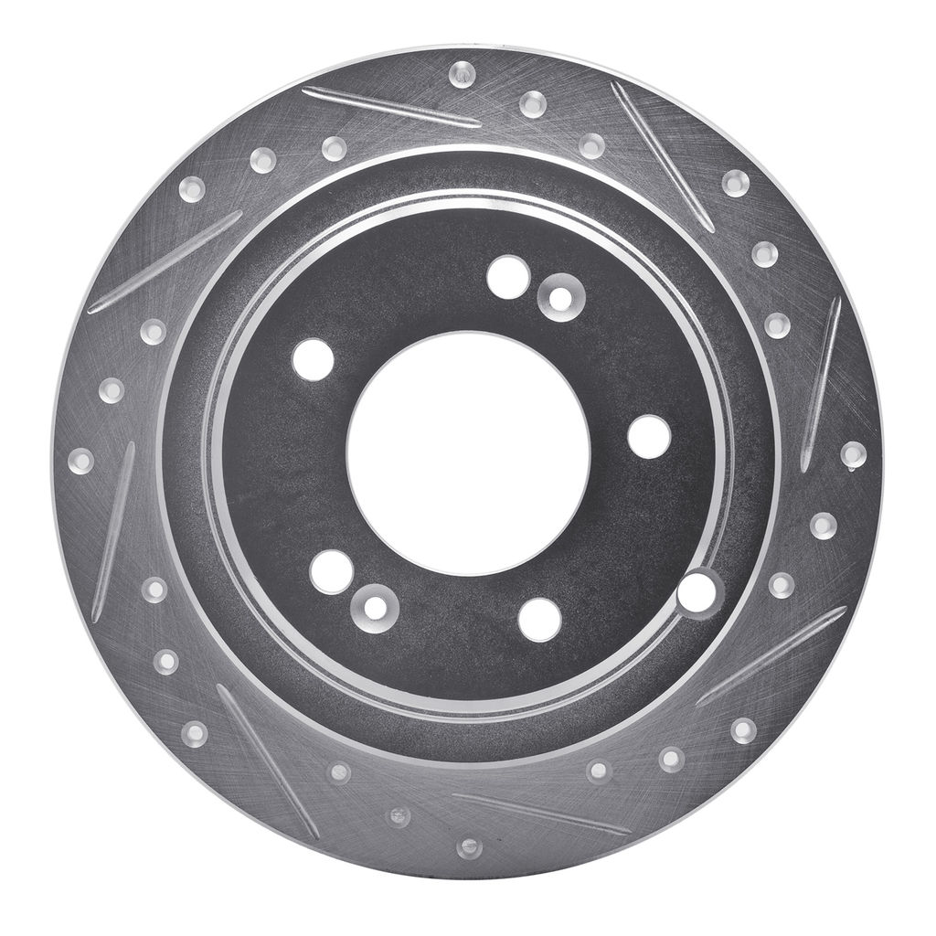 Dynamic Friction 631-21017R - Drilled and Slotted Silver Zinc Brake Rotor