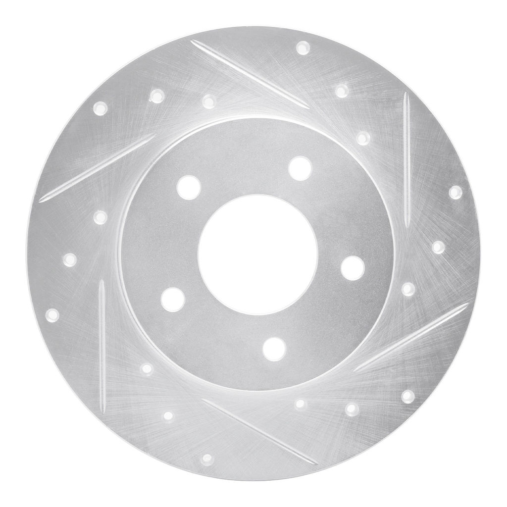 Dynamic Friction 631-52010R - Drilled and Slotted Silver Zinc Brake Rotor