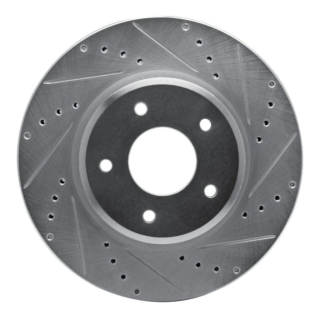Dynamic Friction 631-52016R - Drilled and Slotted Silver Zinc Brake Rotor