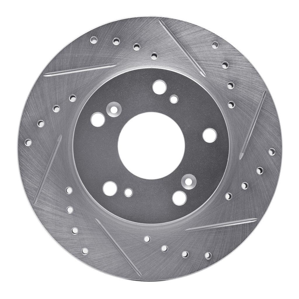 Dynamic Friction 631-59030R - Drilled and Slotted Silver Zinc Brake Rotor