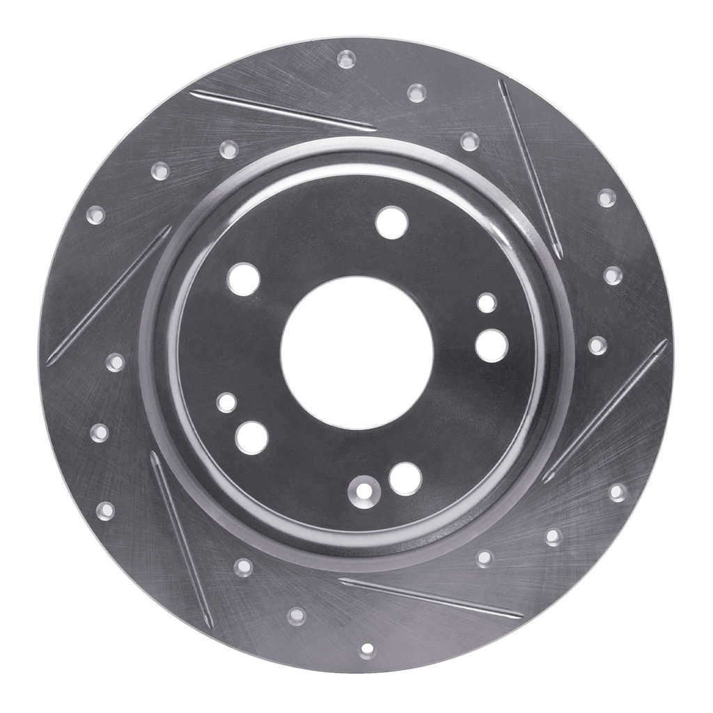 Dynamic Friction 631-59068R - Drilled and Slotted Silver Zinc Brake Rotor