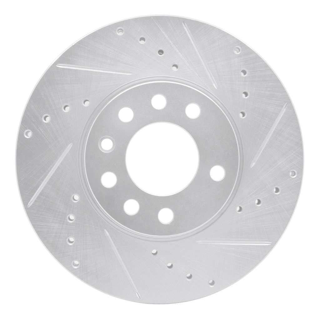 Dynamic Friction 631-65015R - Drilled and Slotted Silver Zinc Brake Rotor