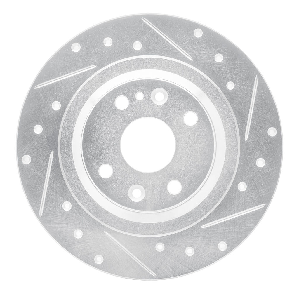 Dynamic Friction 631-80037R - Drilled and Slotted Silver Zinc Brake Rotor