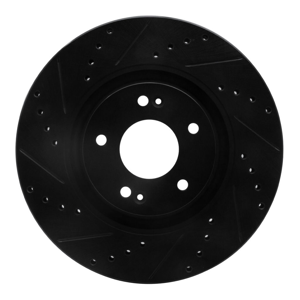 Dynamic Friction 633-03003L - Drilled and Slotted Black Zinc Brake Rotor