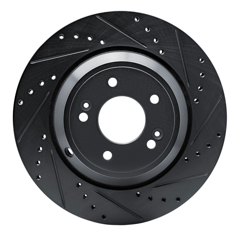 Dynamic Friction 633-03056R - Drilled and Slotted Black Zinc Brake Rotor