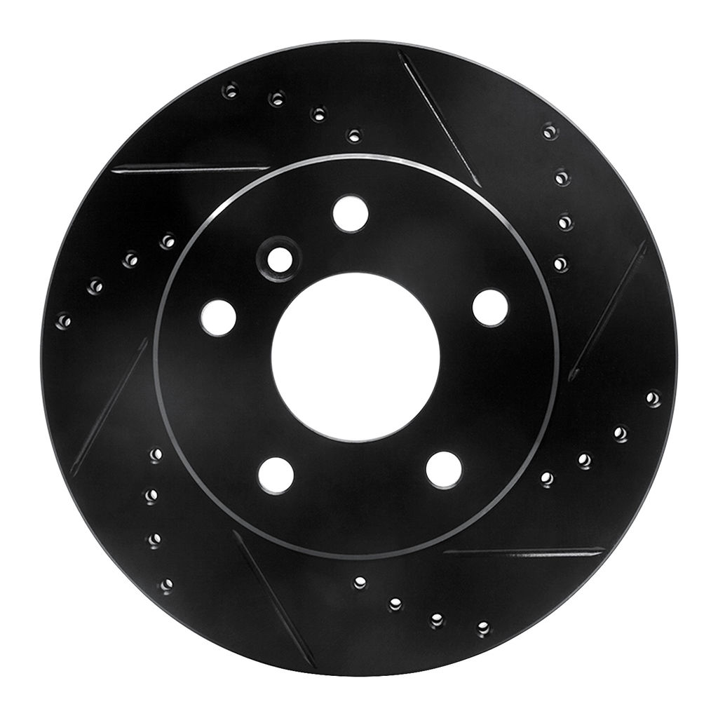 Dynamic Friction 633-11005R - Drilled and Slotted Black Zinc Brake Rotor