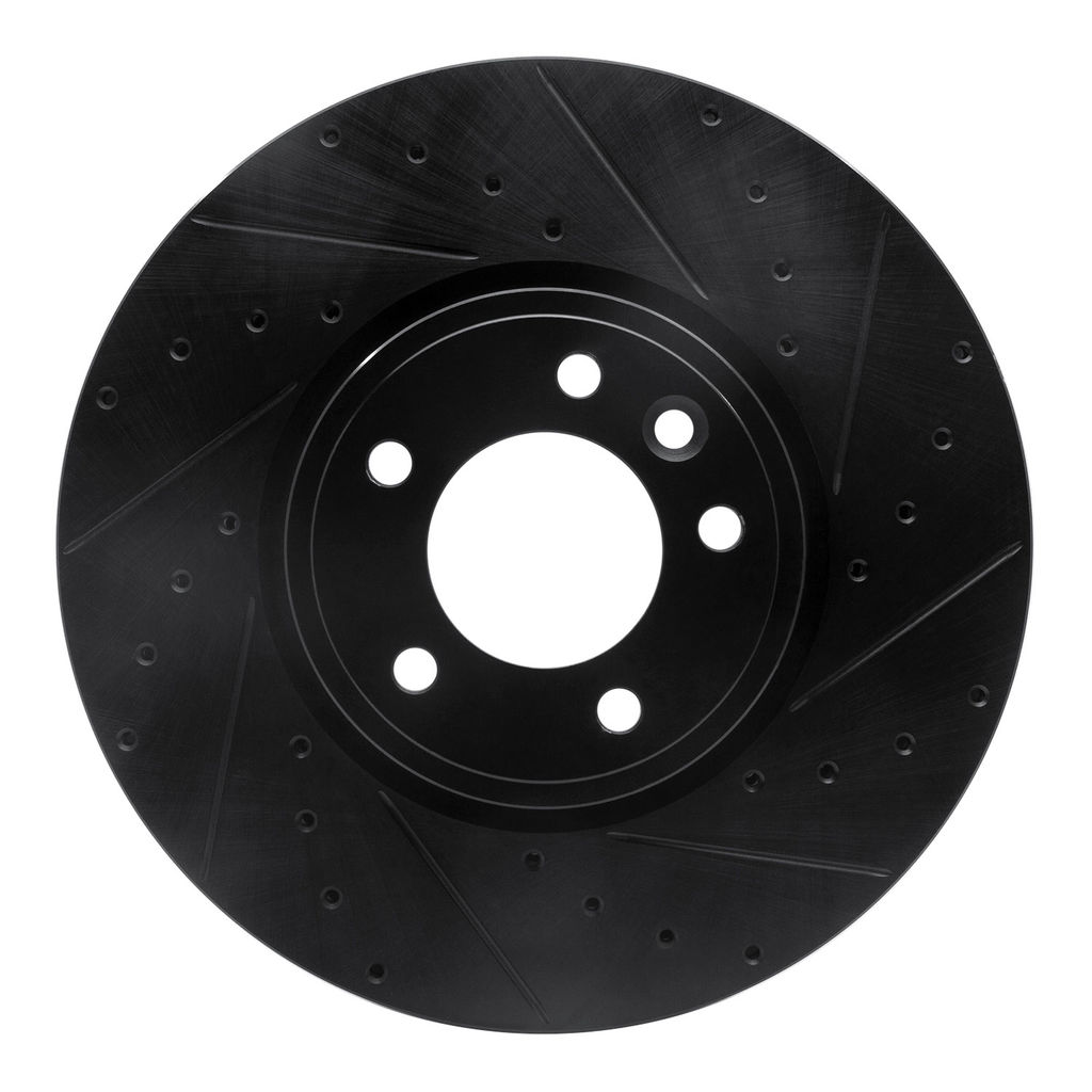 Dynamic Friction 633-11030R - Drilled and Slotted Black Zinc Brake Rotor