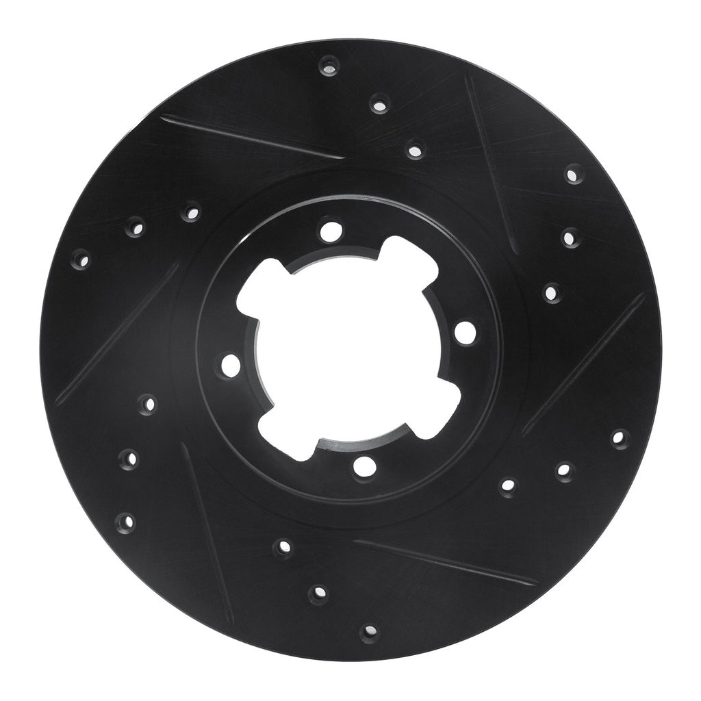 Dynamic Friction 633-13000R - Drilled and Slotted Black Zinc Brake Rotor
