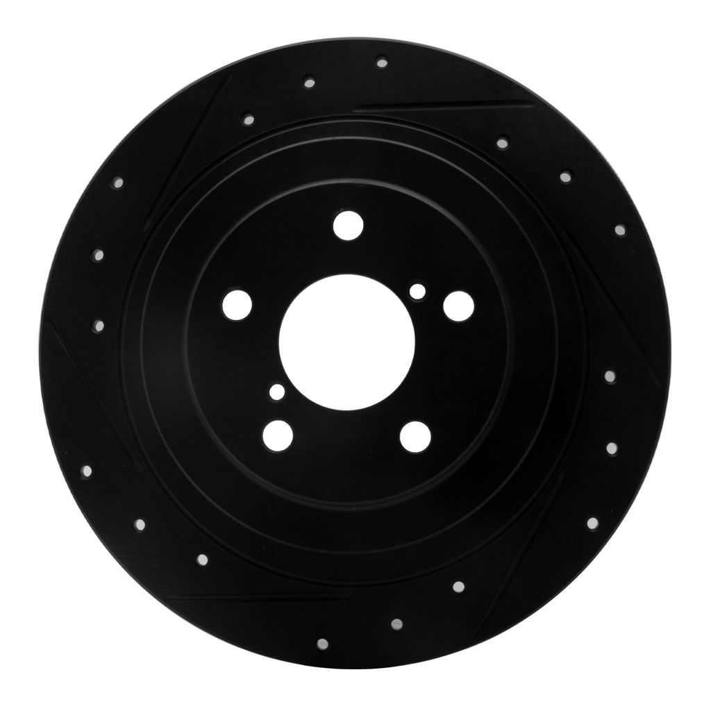 Dynamic Friction 633-13032L - Drilled and Slotted Black Zinc Brake Rotor