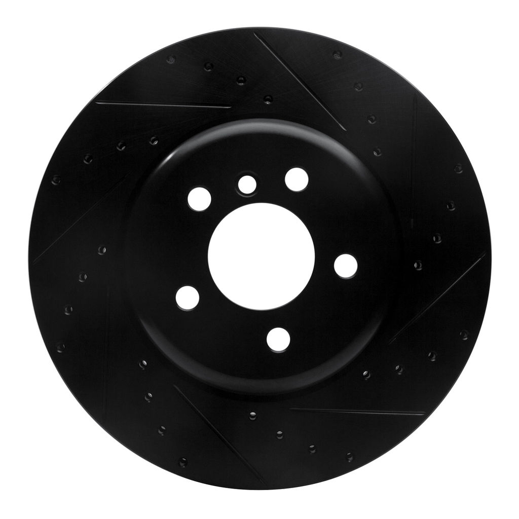 Dynamic Friction 633-31097R - Drilled and Slotted Black Zinc Brake Rotor