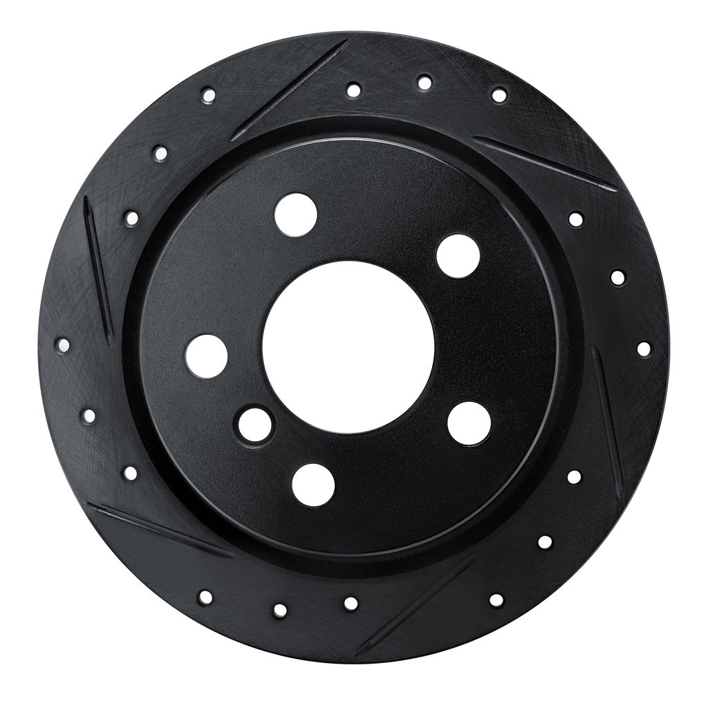 Dynamic Friction 633-32013L - Drilled and Slotted Black Zinc Brake Rotor