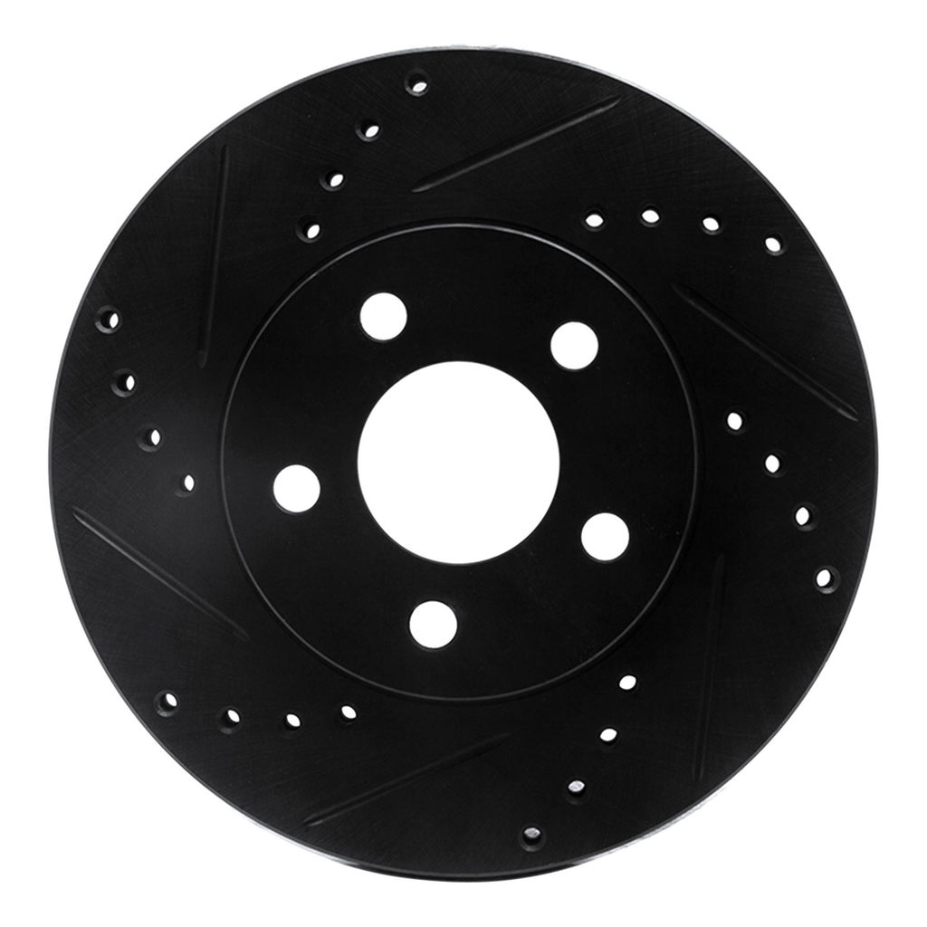 Dynamic Friction 633-40020L - Drilled and Slotted Black Zinc Brake Rotor