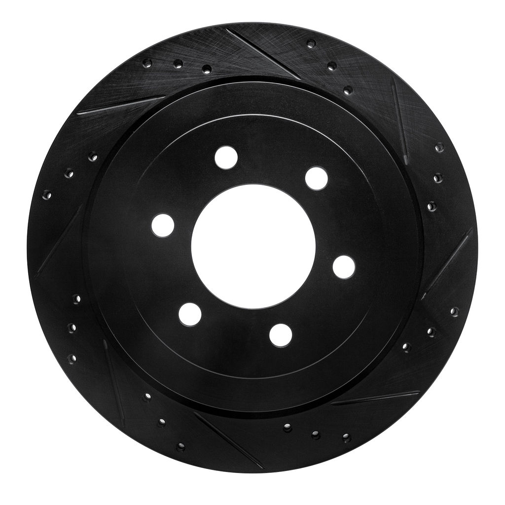 Dynamic Friction 633-54205R - Drilled and Slotted Black Zinc Brake Rotor