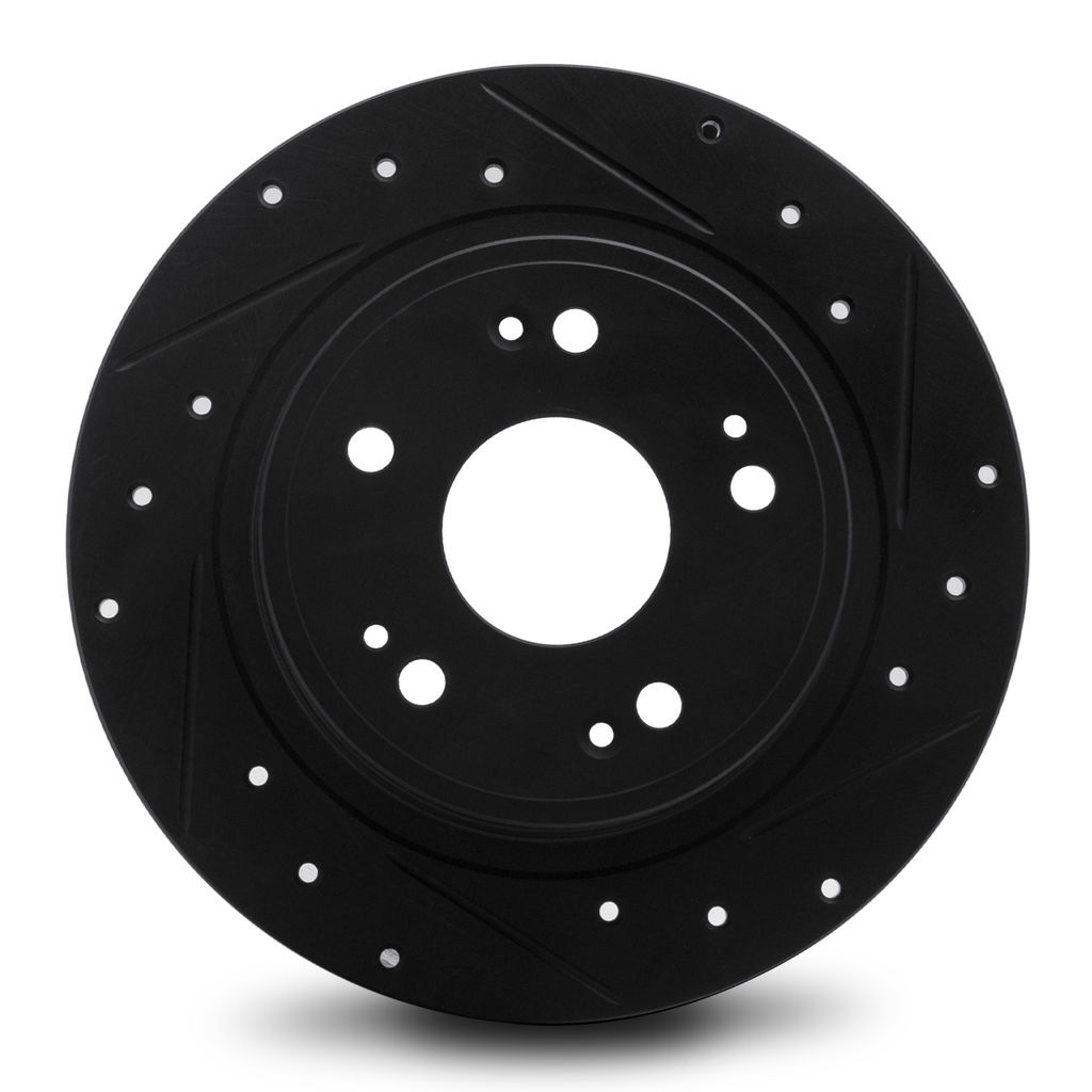 Dynamic Friction 633-74044R - Drilled and Slotted Black Zinc Brake Rotor
