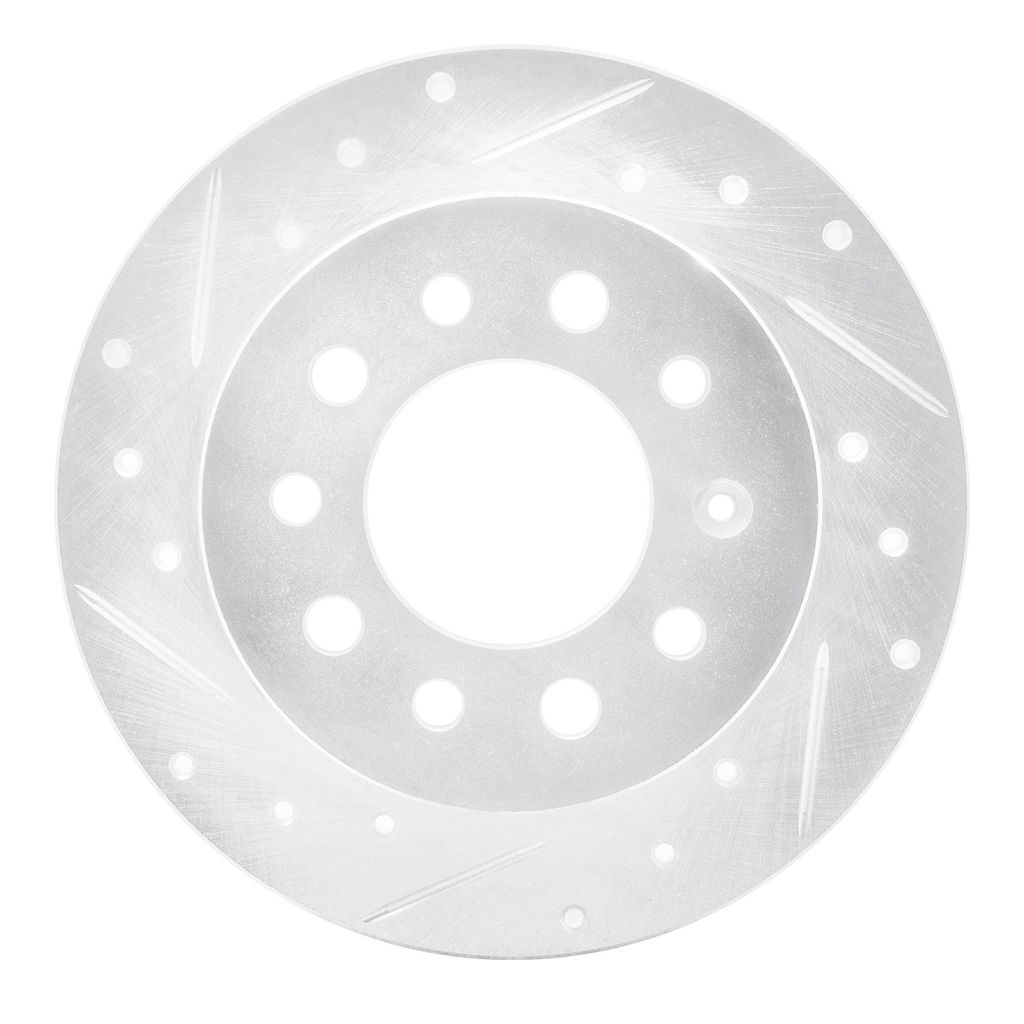 Dynamic Friction 631-03017L - Drilled and Slotted Silver Zinc Brake Rotor