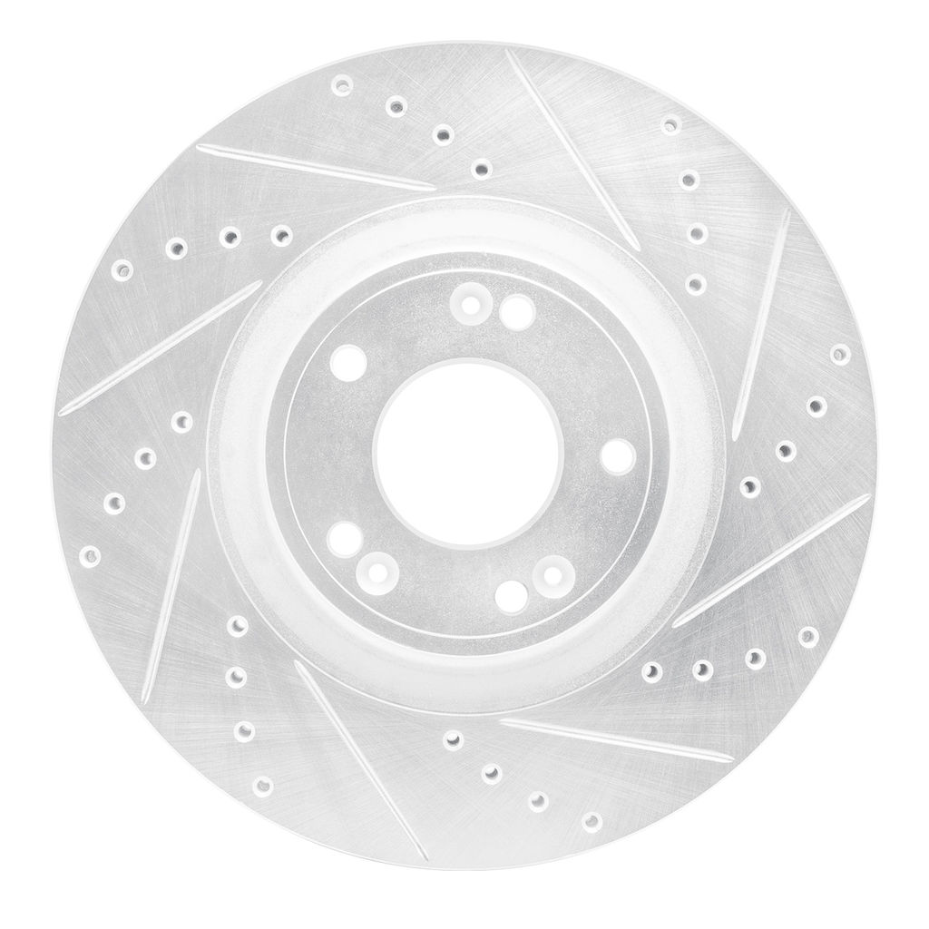 Dynamic Friction 631-03028R - Drilled and Slotted Silver Zinc Brake Rotor