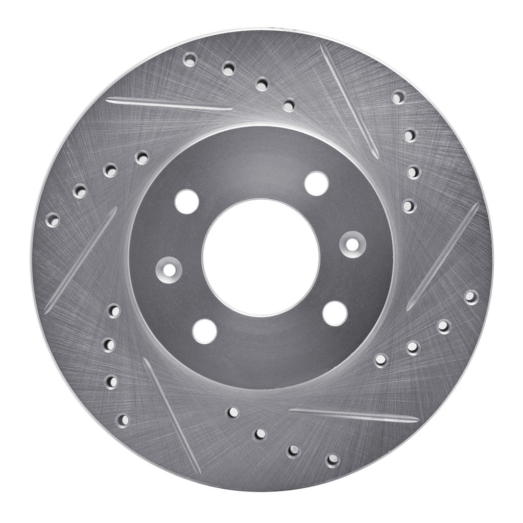 Dynamic Friction 631-03042R - Drilled and Slotted Silver Zinc Brake Rotor