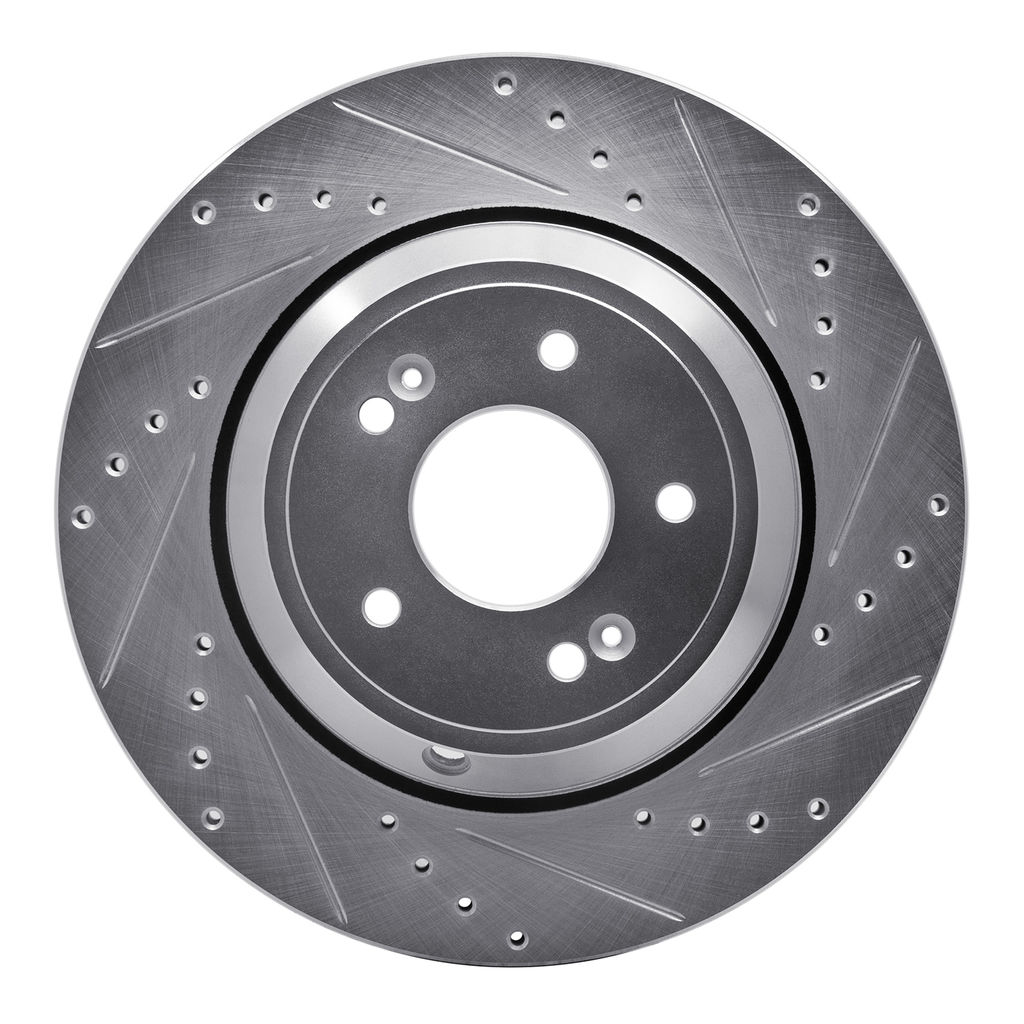 Dynamic Friction 631-03056R - Drilled and Slotted Silver Zinc Brake Rotor