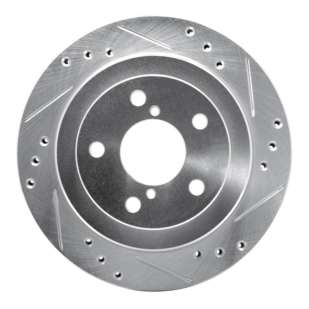 Dynamic Friction 631-13010R - Drilled and Slotted Silver Zinc Brake Rotor