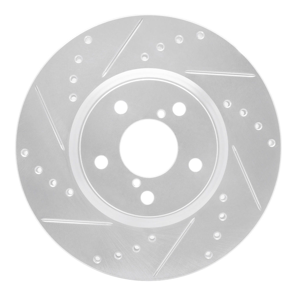 Dynamic Friction 631-13039L - Drilled and Slotted Silver Zinc Brake Rotor
