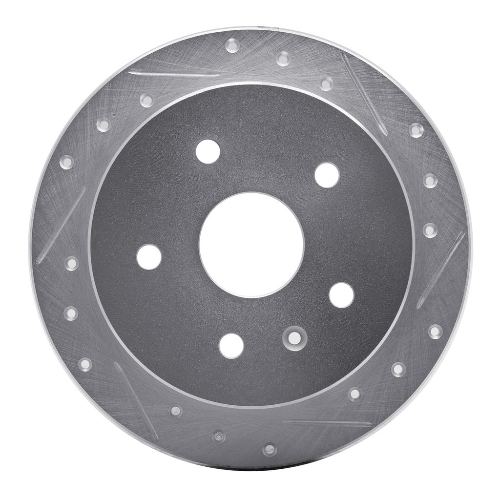 Dynamic Friction 631-18002R - Drilled and Slotted Silver Zinc Brake Rotor