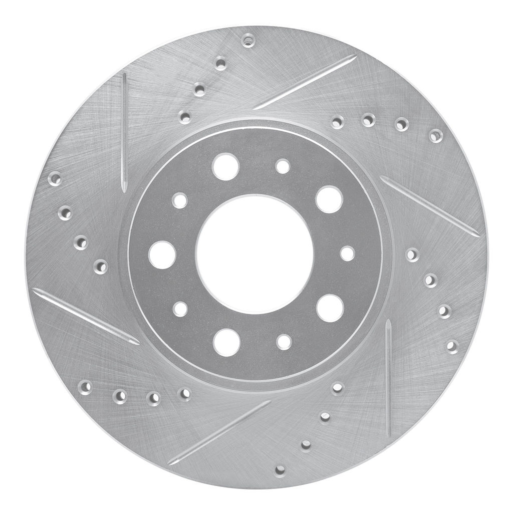 Dynamic Friction 631-27018L - Drilled and Slotted Silver Zinc Brake Rotor