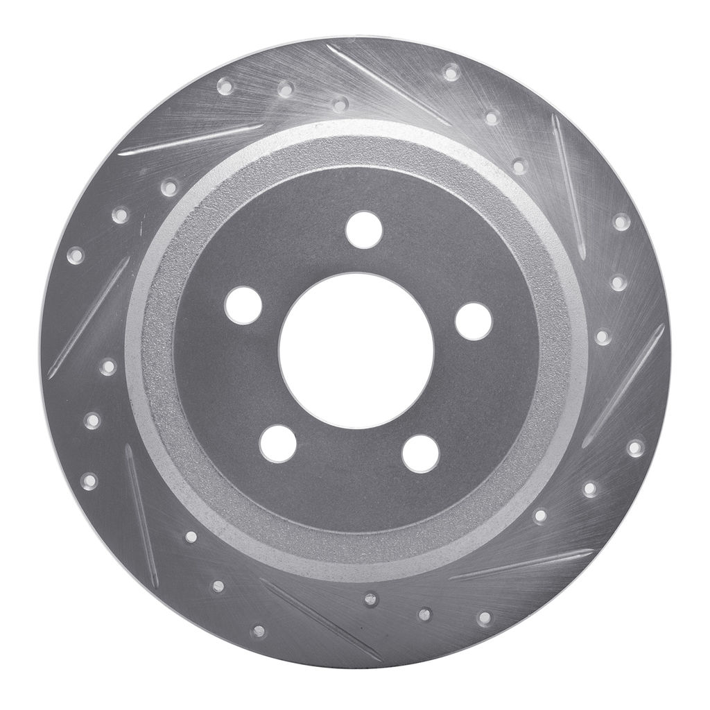Dynamic Friction 631-42019R - Drilled and Slotted Silver Zinc Brake Rotor