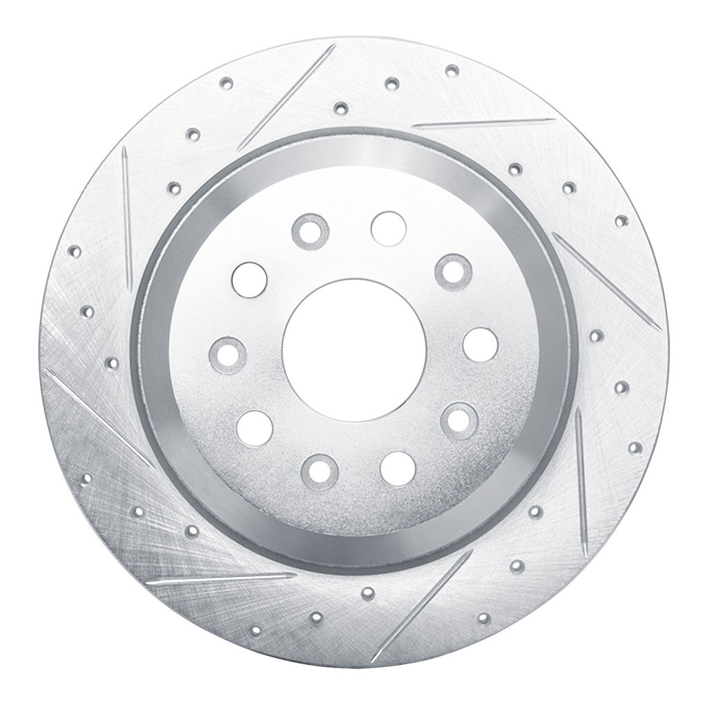 Dynamic Friction 631-42024L - Drilled and Slotted Silver Zinc Brake Rotor