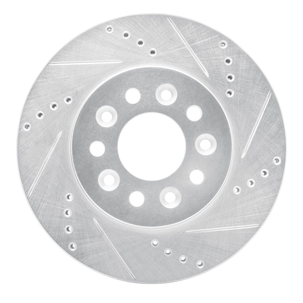 Dynamic Friction 631-54086R - Drilled and Slotted Silver Zinc Brake Rotor