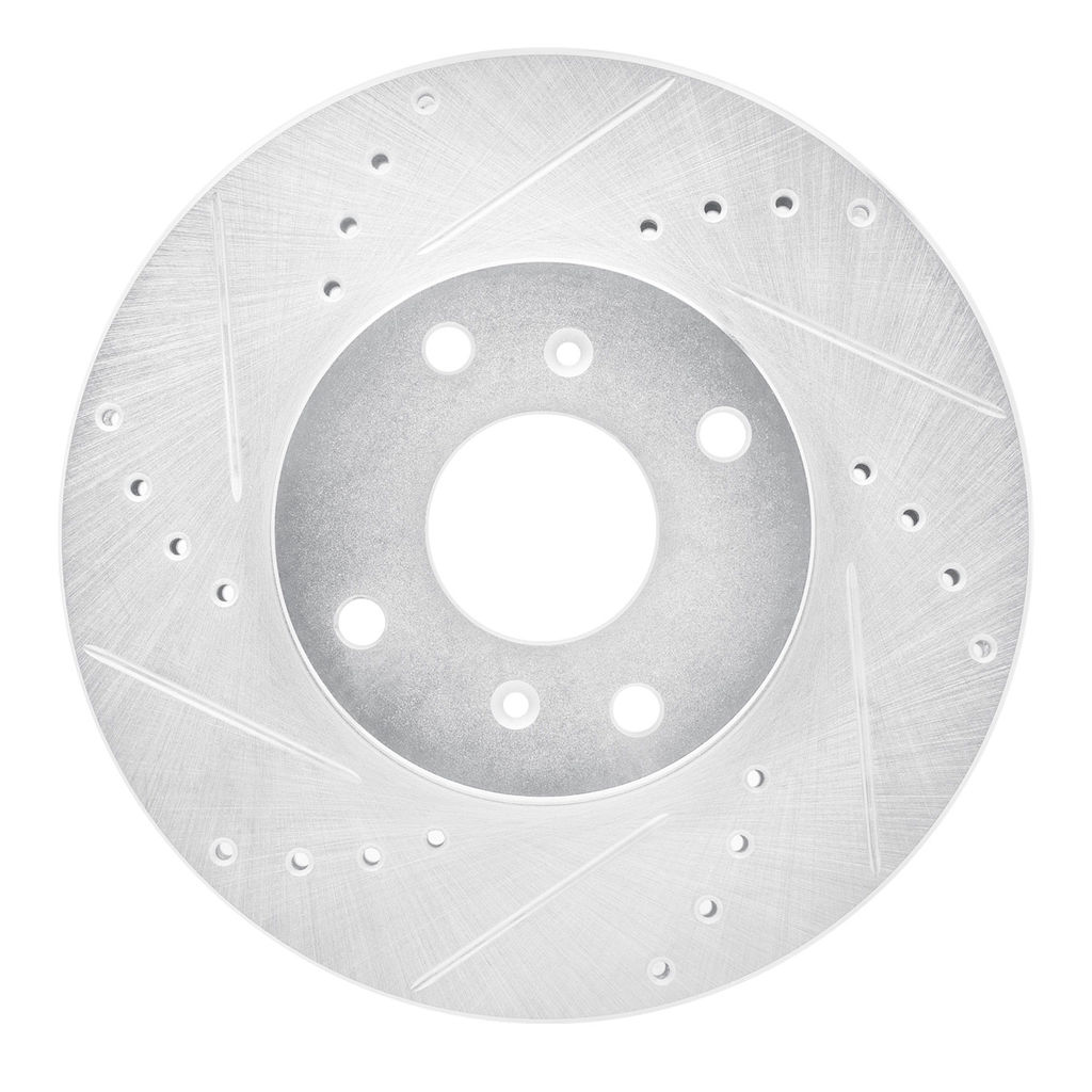Dynamic Friction 631-58010L - Drilled and Slotted Silver Zinc Brake Rotor