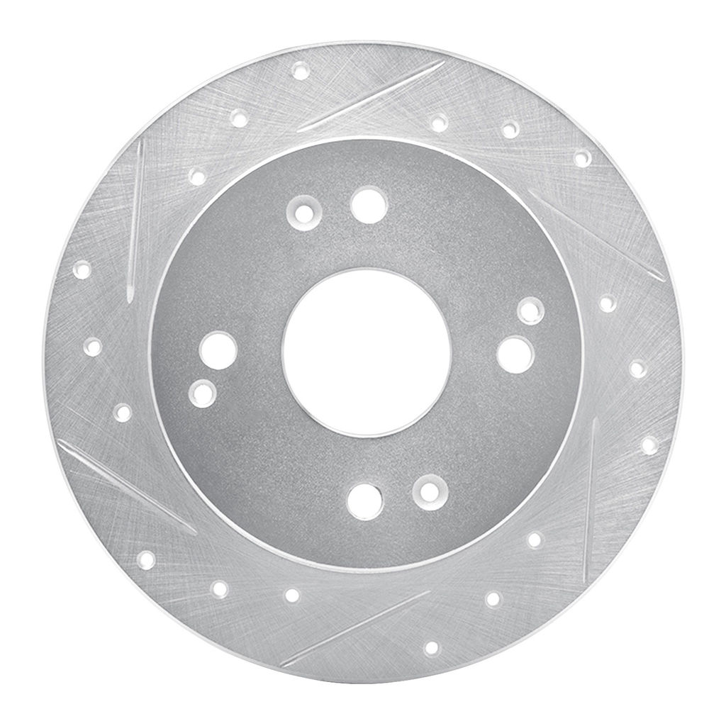 Dynamic Friction 631-59019L - Drilled and Slotted Silver Zinc Brake Rotor