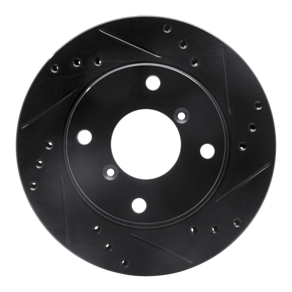 Dynamic Friction 633-01000R - Drilled and Slotted Black Zinc Brake Rotor