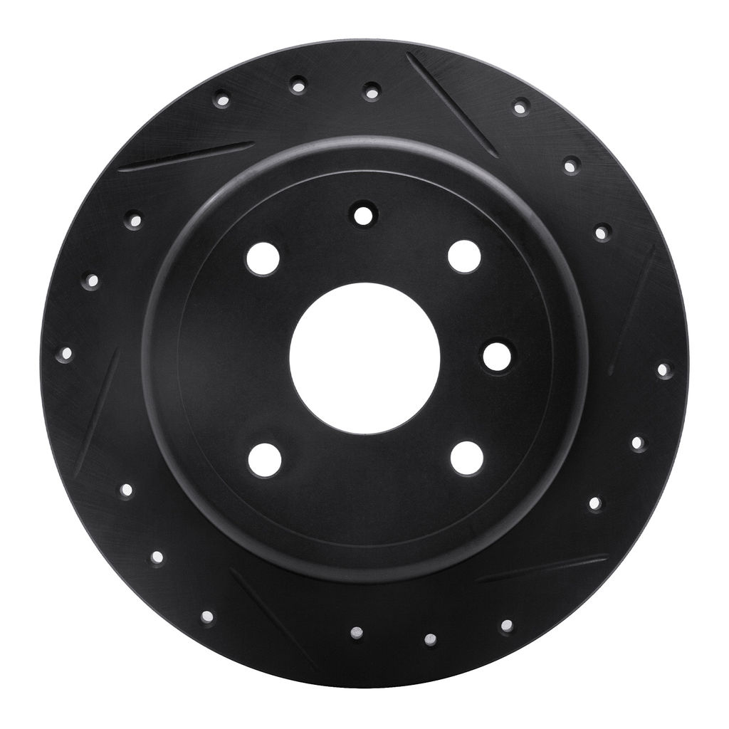 Dynamic Friction 633-01009R - Drilled and Slotted Black Zinc Brake Rotor