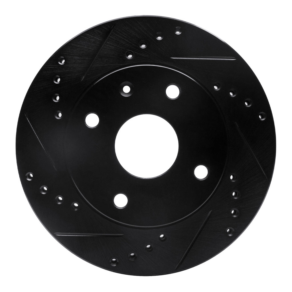 Dynamic Friction 633-01010L - Drilled and Slotted Black Zinc Brake Rotor