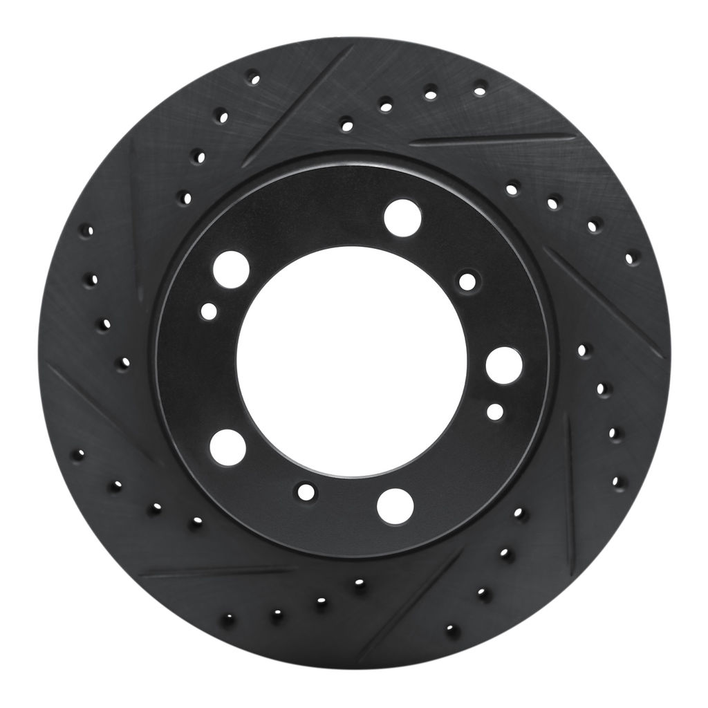 Dynamic Friction 633-02029L - Drilled and Slotted Black Zinc Brake Rotor