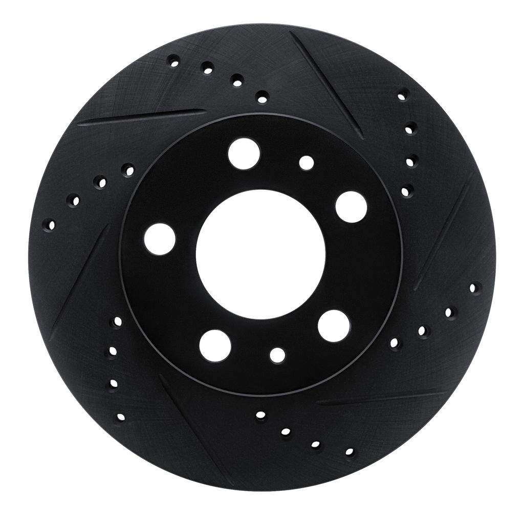 Dynamic Friction 633-27005R - Drilled and Slotted Black Zinc Brake Rotor