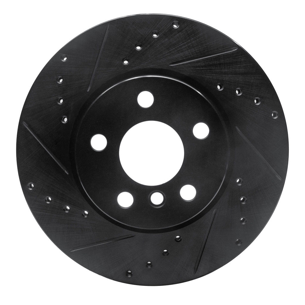 Dynamic Friction 633-32015L - Drilled and Slotted Black Zinc Brake Rotor