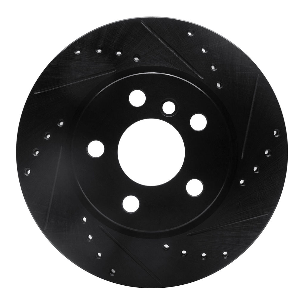 Dynamic Friction 633-32017R - Drilled and Slotted Black Zinc Brake Rotor