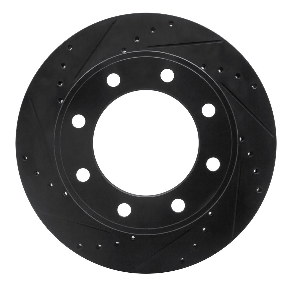 Dynamic Friction 633-54199L - Drilled and Slotted Black Zinc Brake Rotor