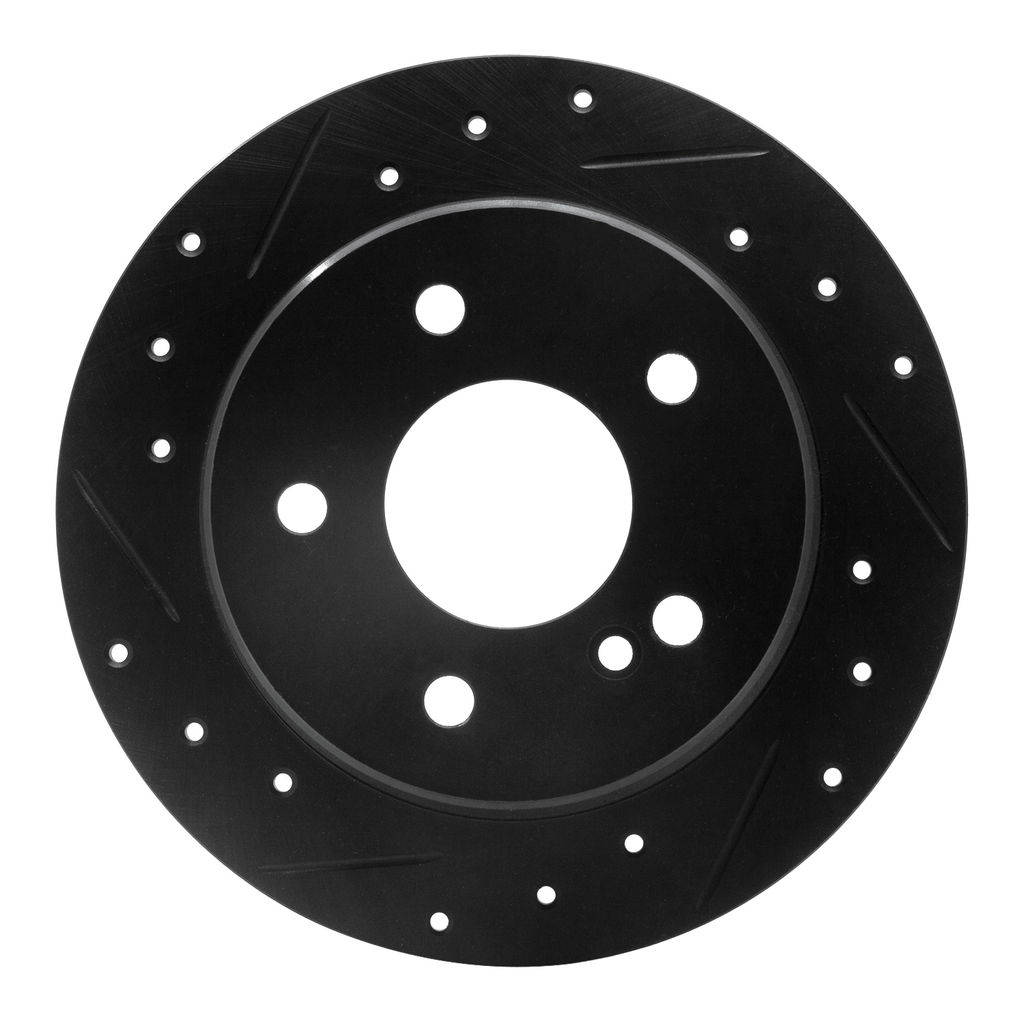 Dynamic Friction 633-63027L - Drilled and Slotted Black Zinc Brake Rotor