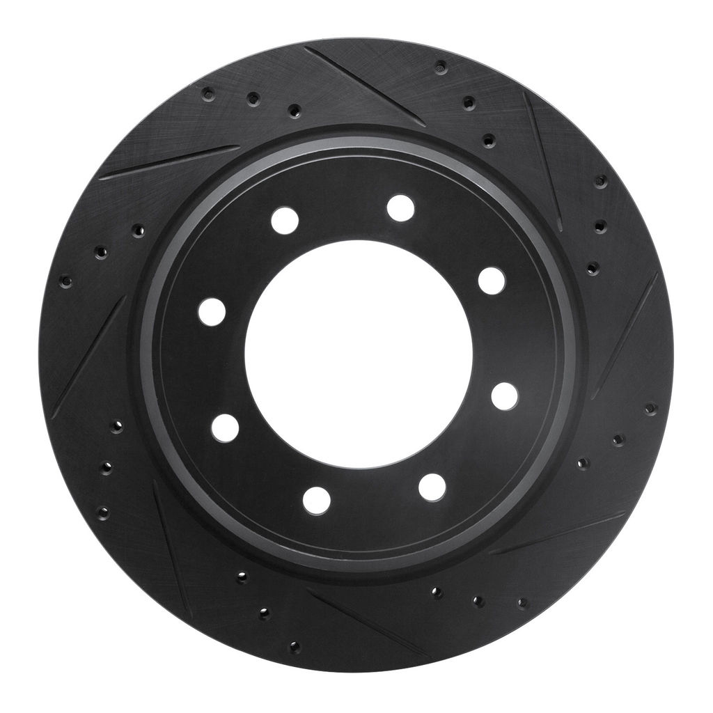 Dynamic Friction 633-67101R - Drilled and Slotted Black Zinc Brake Rotor