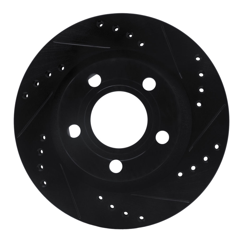 Dynamic Friction 633-74023R - Drilled and Slotted Black Zinc Brake Rotor